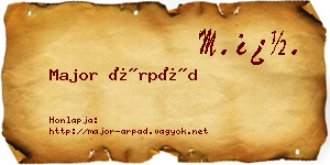 Major Árpád névjegykártya