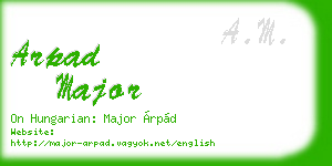 arpad major business card