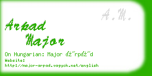 arpad major business card
